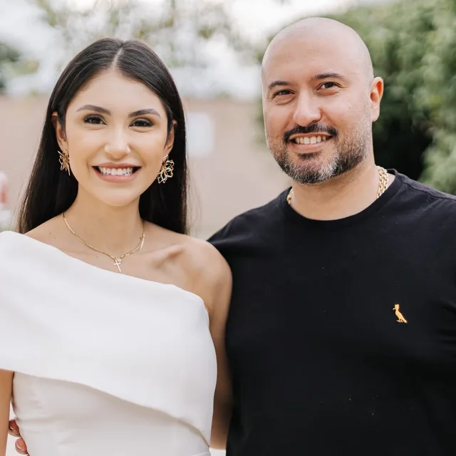 Yasmin Fleming com o marido
